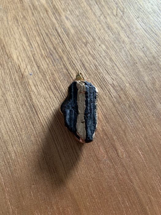 Naszyjnik handmade z czarnym turmalinem  .