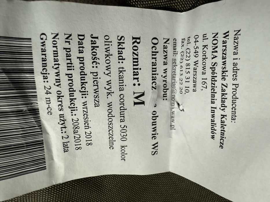 Ochraniacze na obuwie WS, stuptuty, rozm. M