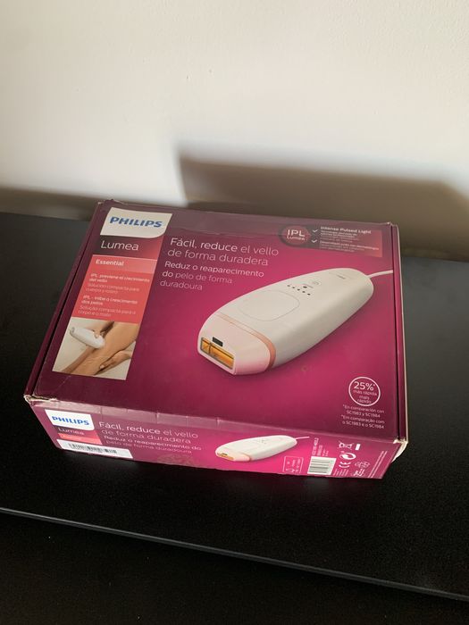 Depiladora Luz Pulsada IPL Philips Lumea Essential como Nova na Caixa