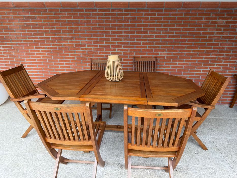 Mesa jardim madeira teca