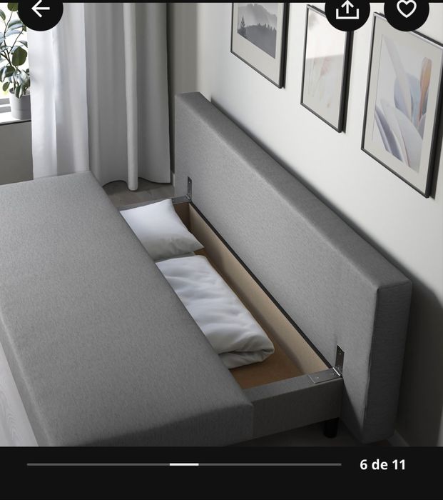 Sofa cama cinza ikea