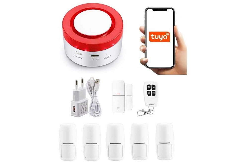 Bezprzewodowa Syrena Alarmowa Wifi Tuya Smart Po Polsku + 5Xpir