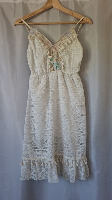 Piękna sukienka boho uniwersalna kobieca , koronka
