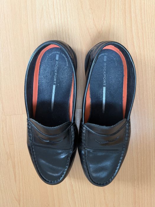 Mocassins Rockport em Pele Genuína Pretos – Tam. 44.5 (Muito Confortáveis)