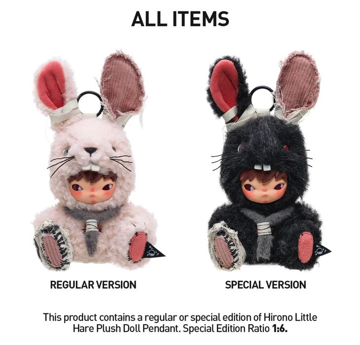 В наявності ‼️ Новинка ‼️ Pop Mart Hirono Little Hare Plush Doll Pendant