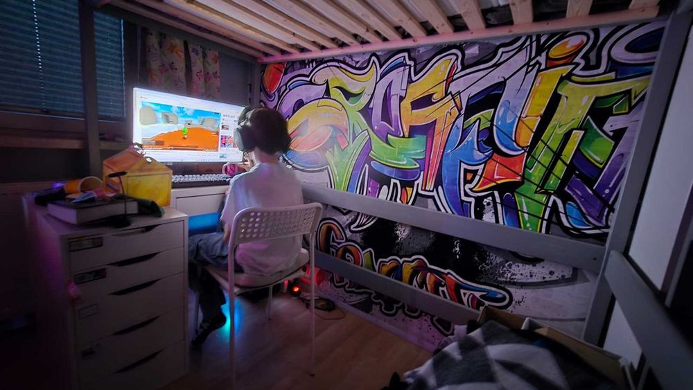 Łóżko antresola "TADEK" grafit 90x200