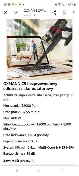 Odkurzacz pionowy oxmann