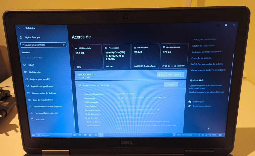 Dell Latitude E5540 | i5-4310U | 12GB RAM | SSD 512GB | Bateria NOVA