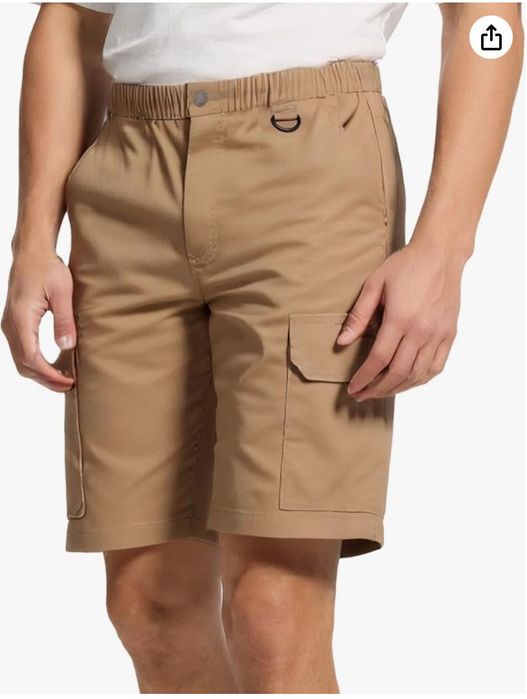 Męskie szorty cargo z elastycznym pasem, brązowe, rozm. 3XL, WORK IDEA