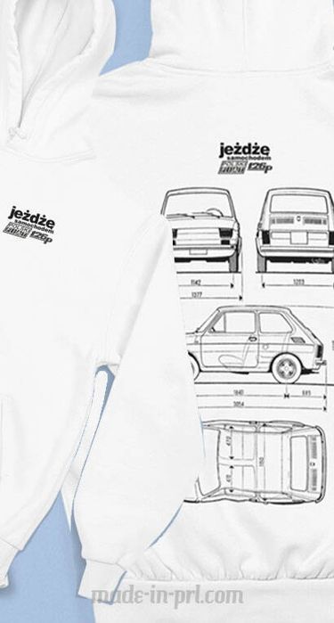 Jeżdżę samochodem 126p - BLUZA MĘSKA z kapturem - 8 rozmiarów - NOWA