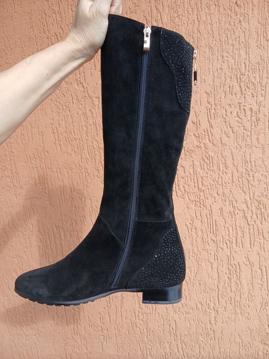 Замшеві жіночі чоботи 42 женские сапоги