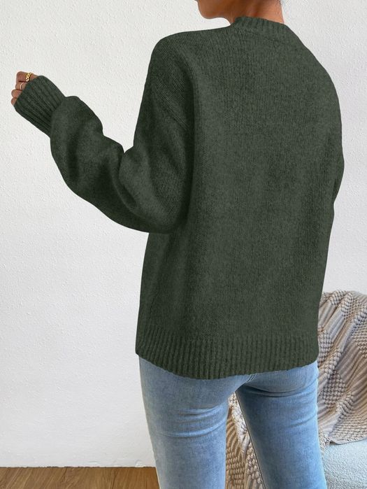 Sweter Prążkowany Dzianinowy Pullover Shein S