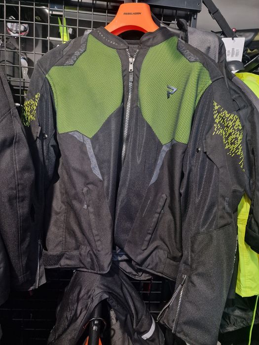 kurtka tekstylna REBELHORN JAX BLACK/FLUO YELLOW !gratisy/raty!