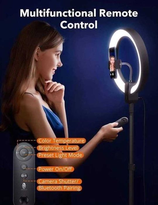 Кільцева LED лампа TaoTronics 12'' + штатив