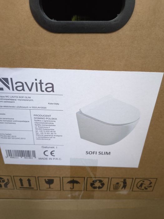 Muszla WC Lavita Sofi slim bezkołnierzowa z deską