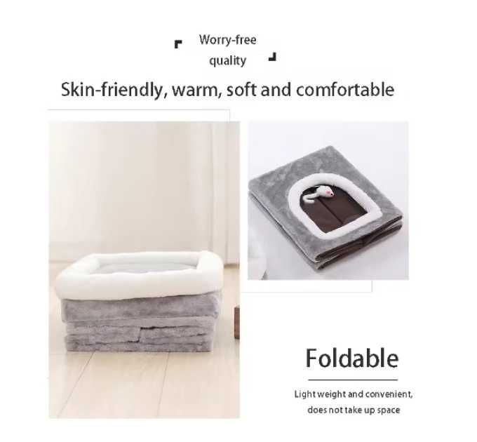 Будинок-лежак для котів, сірий, S: 31*31*41 cм 7.14.333