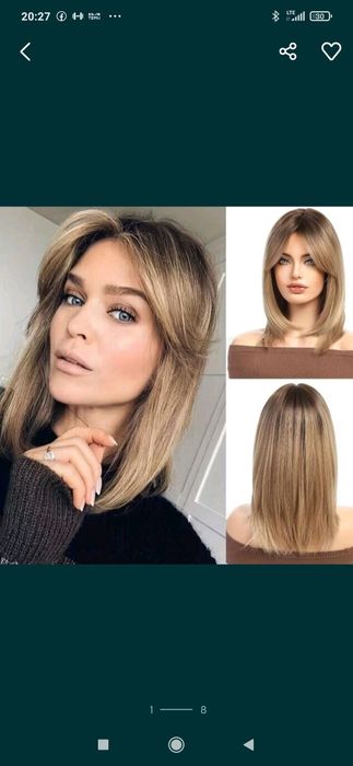 peruka bob nr.16  blond brąz