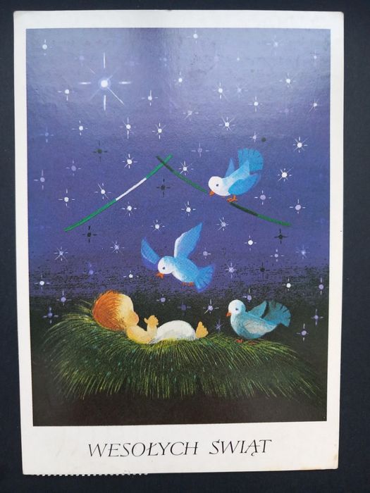 Kartka graficzna z motywem świątecznym autorstwa K.Podkańskiej