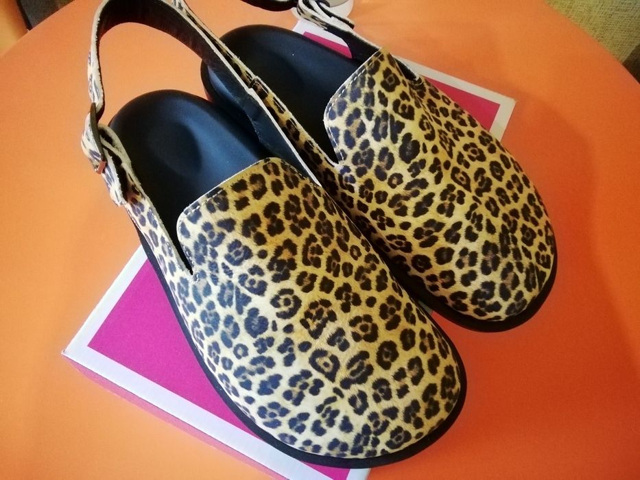 Леопардові клогі, шкіра!