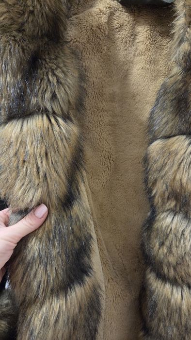 Parka khaki ocieplana futerko