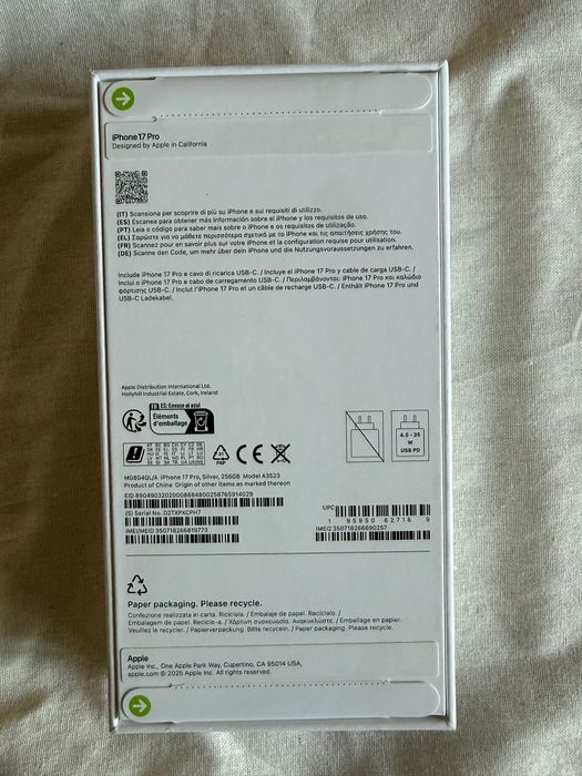 iPhone 17 Pro 256GB – Silver (Prateado) – Novo e Selado