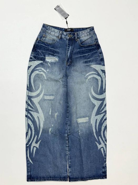 штаны джинсы Jaded London Blue Print Jeans