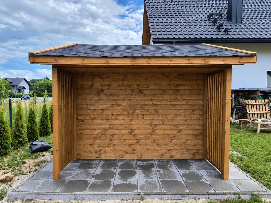 Domek z drewutnią | narzędziowy 4x3 BRZOZA  | PROMOCJA -10%