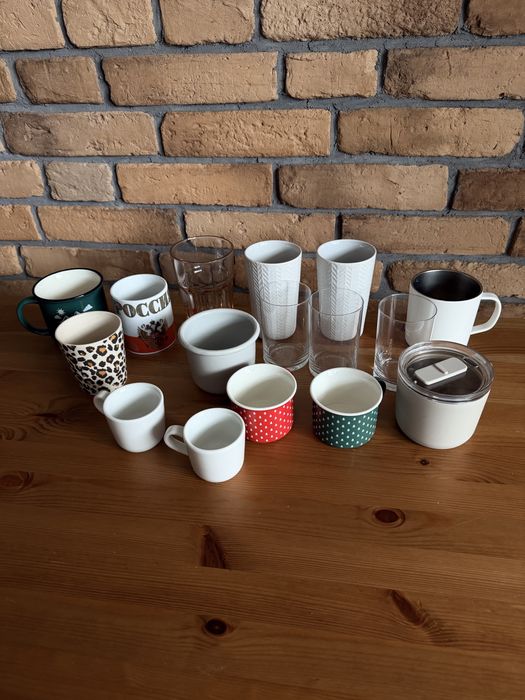 Zestaw kubków i szklanek Ikea, Homla, Muji 16 sztuk