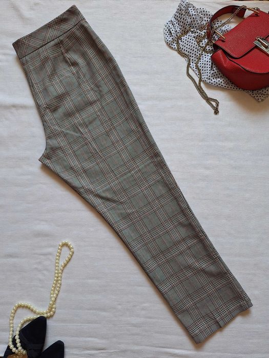 Новые зауженные брюки в клетку, укр размер 50