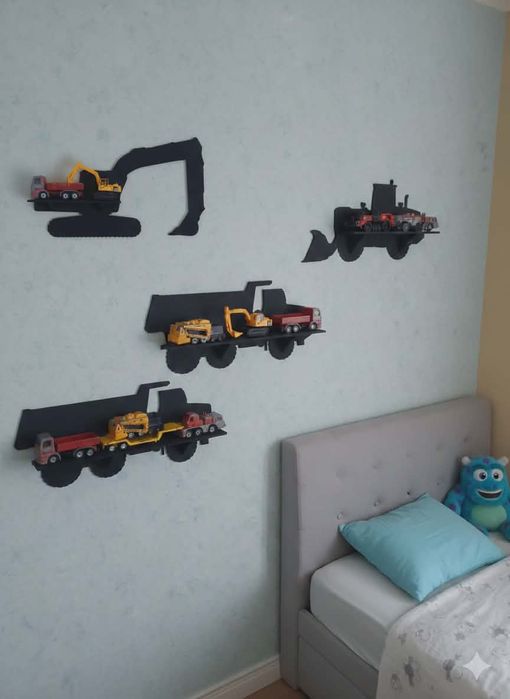 Półka na zabawki ciężarówka koparka ładowarka