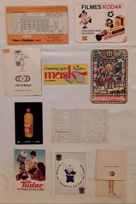 Calendários de bolso anos 80