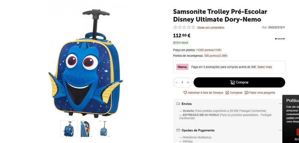 Samsonite Trolley/mochila Pré-Escolar Disney Ultimate Dory-Nemo