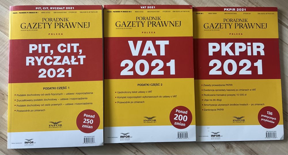 Wydawnictwo Infor - PIT,CIT,Ryczałt 2021, KPIR 2021, VAT 2021