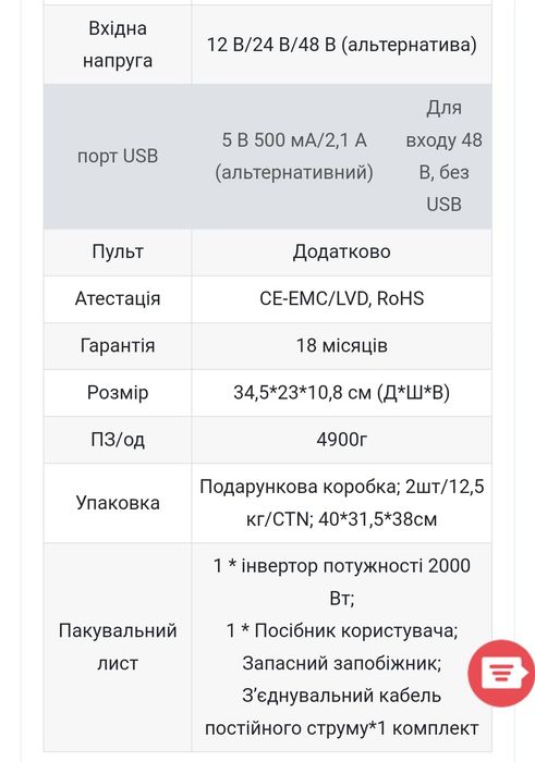 Продаються якісні Інвертори CARSPA 24V - 2000W
