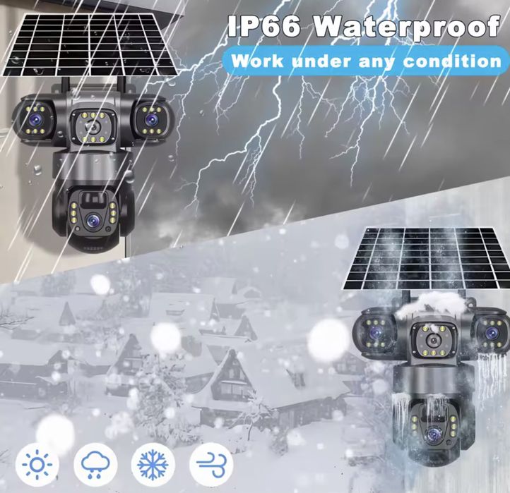 АВТОНОМНА ВІДЕОКАМЕРА 15мр 10x ZOOM WIFI V380Pro онлайн вулична камера