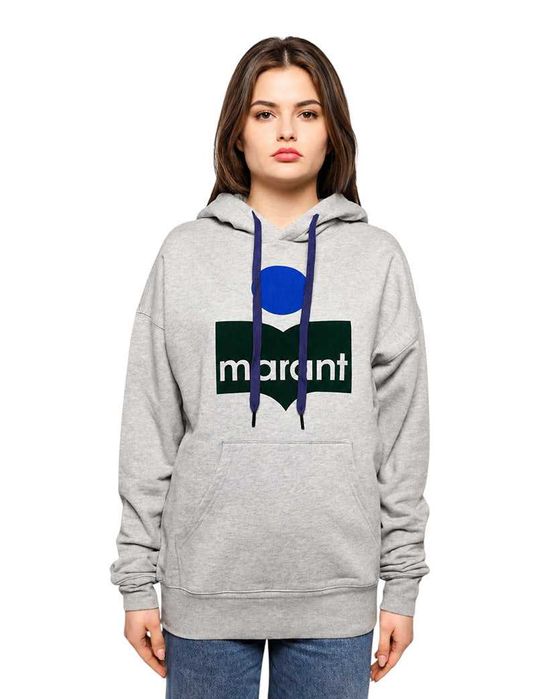 Худі Isabel Marant Étoile Mansel flocked-logo hoodie Neon Pink \ Ecru/Red \ Blue \ Grey/Green/Blue \ Raspberry Pink \ Rosewood