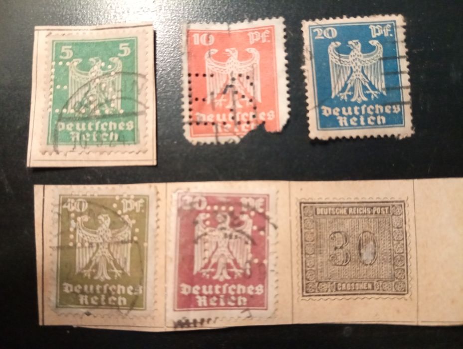 5 selos pfennig Alemanha Germany - Aguia Imperial	1924