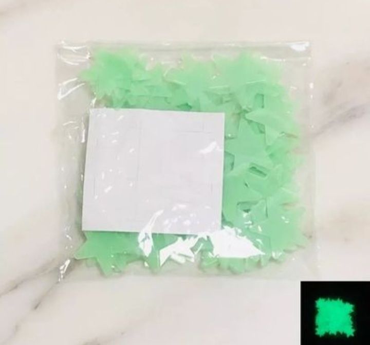 Conjunto 100 Estrelas fluoscente à noite para quarto de criança
