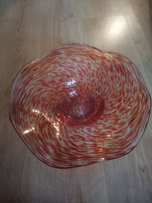 Unikatowa misa szklo dmuchane ręcznie malowane