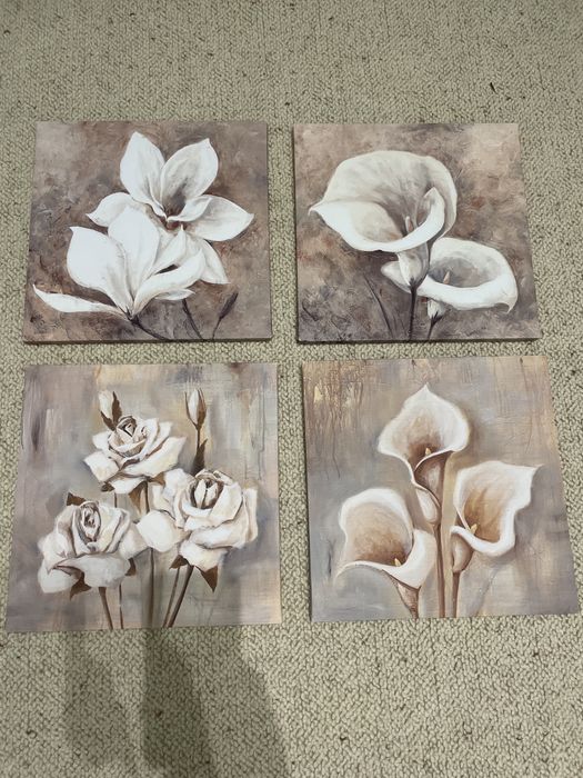 Zestaw 4 obrazow na sciane 30x 30 cm