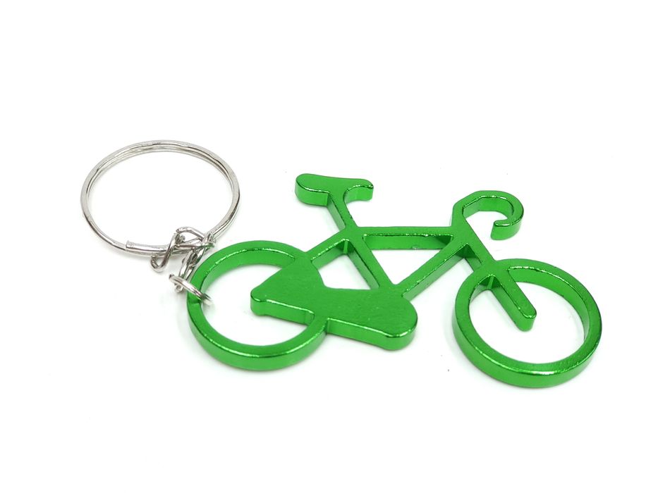 NOWY Brelok do kluczy otwieracz Rower dla rowerzysty pasjonata zielony