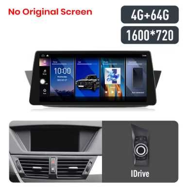 Rádio 4G p/ BMW X1: CarPlay, Android Auto GPS BT (4/64GB) NOVO