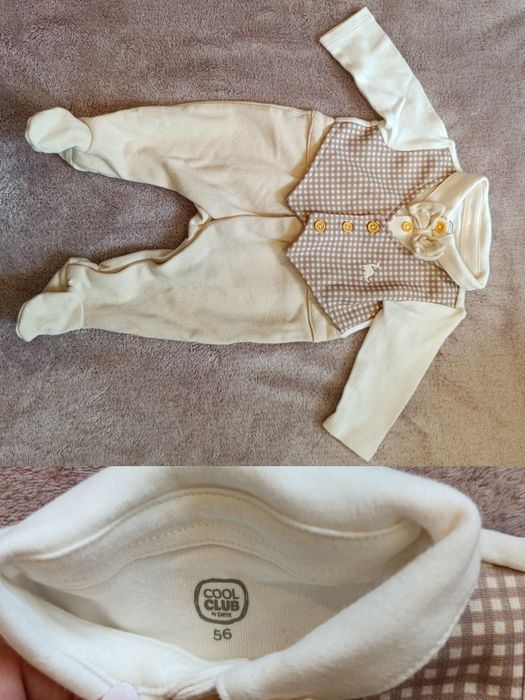 Eleganckie jasne beżowe body dla chłopca 56