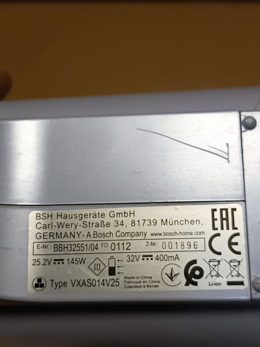 Płyta sterująca do odkurzacza pionowego Bosch 25.2V  Flexxo Serie 4