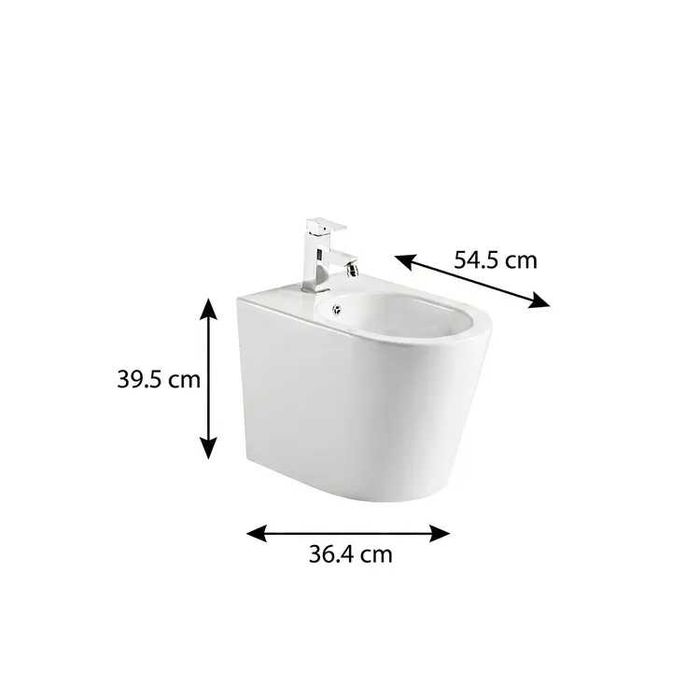Conjunto do Pack sanita dual back to wall rimless e do Bidé branco Sensea Neo