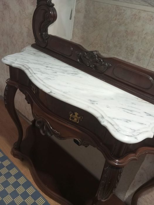 móvel  madeira cerejeira entrada com espelho