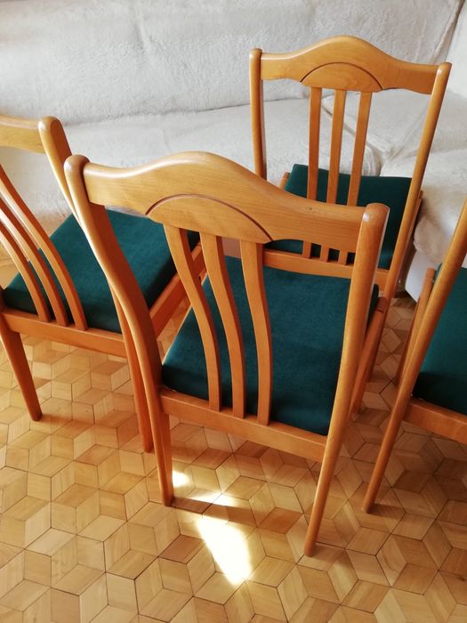 krzesła tapicerowane zielone 4szt za 599zł po renowacji