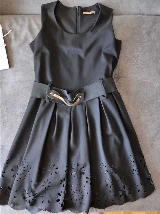 Чорний шкільний сарафан на дівчинку 160-164 см