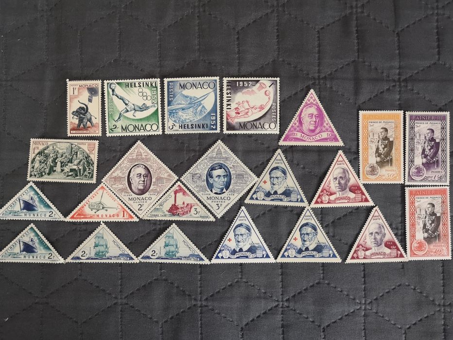 22 znaczki z Monako - lata 40/50, czyste