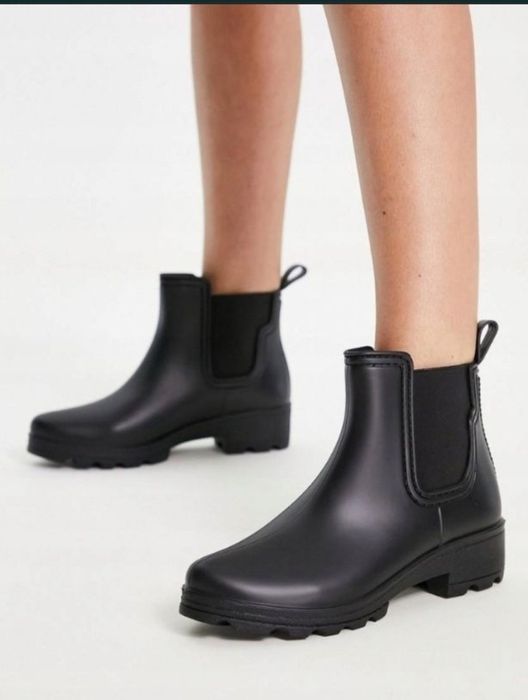 LONDON REBEL kalosze botki czarne 38 UK 5 chelsea black NOWE